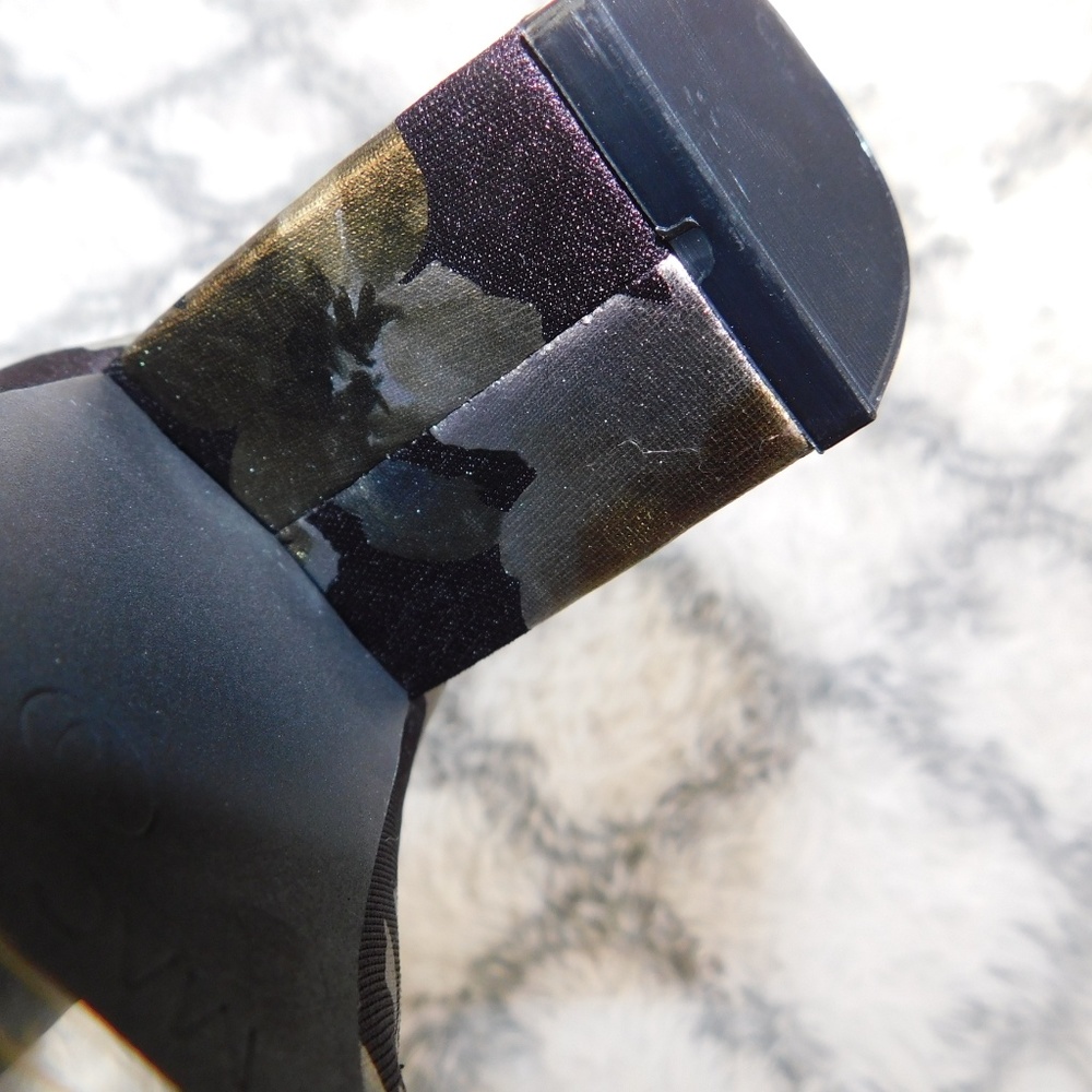 New! Sage & Silver Floral Black Ankle Boots - Picture 6 of 6